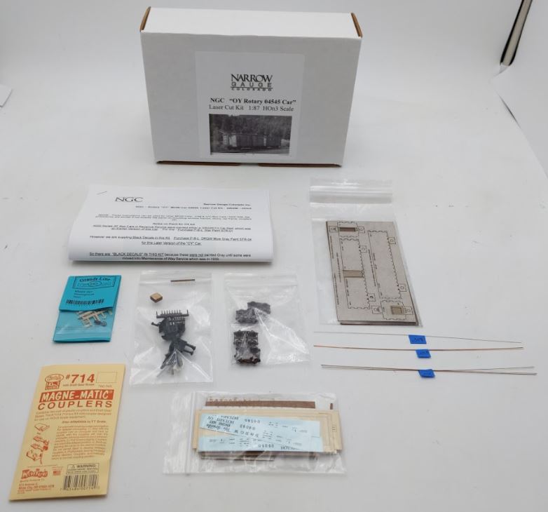 Narrow Gauge Colorado 04545 HOn3 Scale OY Rotary Car Laser Cut Kit
