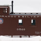 Blackstone Models B340961 HOn3 Scale D&SNG Long Caboose #0540