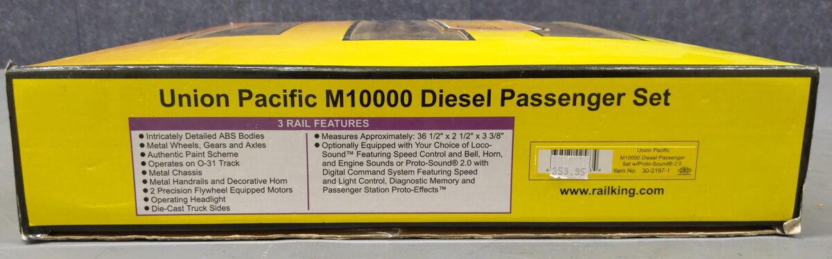 MTH 30-2197-1 O Gauge Union Pacific M10000 Diesel Passenger Train Set w/PS2 EX/Box