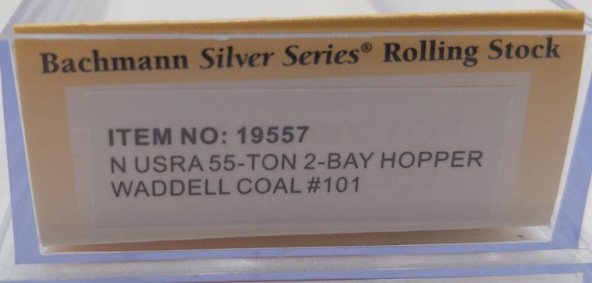 Bachmann 19557 N Waddell Coal USRA 55 Ton 2-Bay Hopper #101