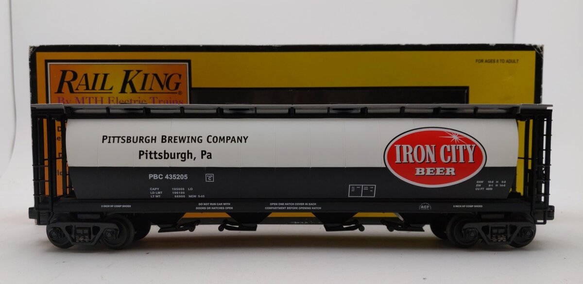 MTH 30-75195 O Gauge Pittsburgh Brewing Co. 4-Bay Hopper Car #435205 LN/Box