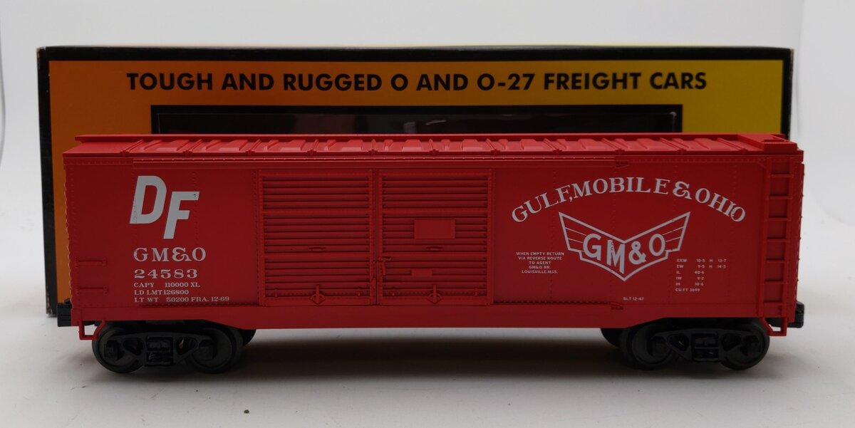 MTH 30-74701 O Gauge Gulf Mobile & Ohio 40’ Double Door Boxcar #24583