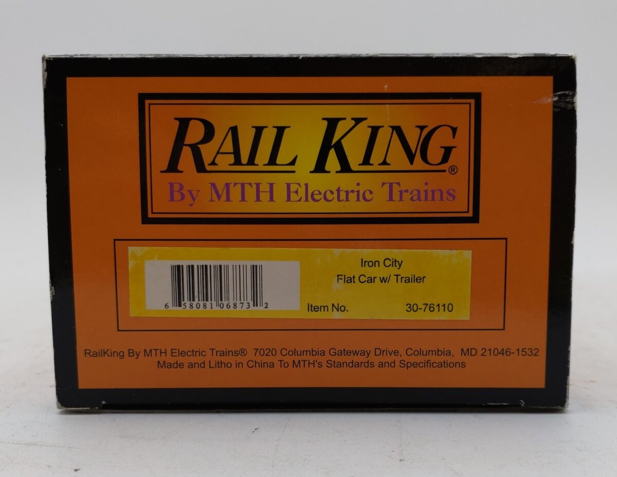 MTH 30-76110 O Iron City Beer Flatcar with Trailer LN/Box