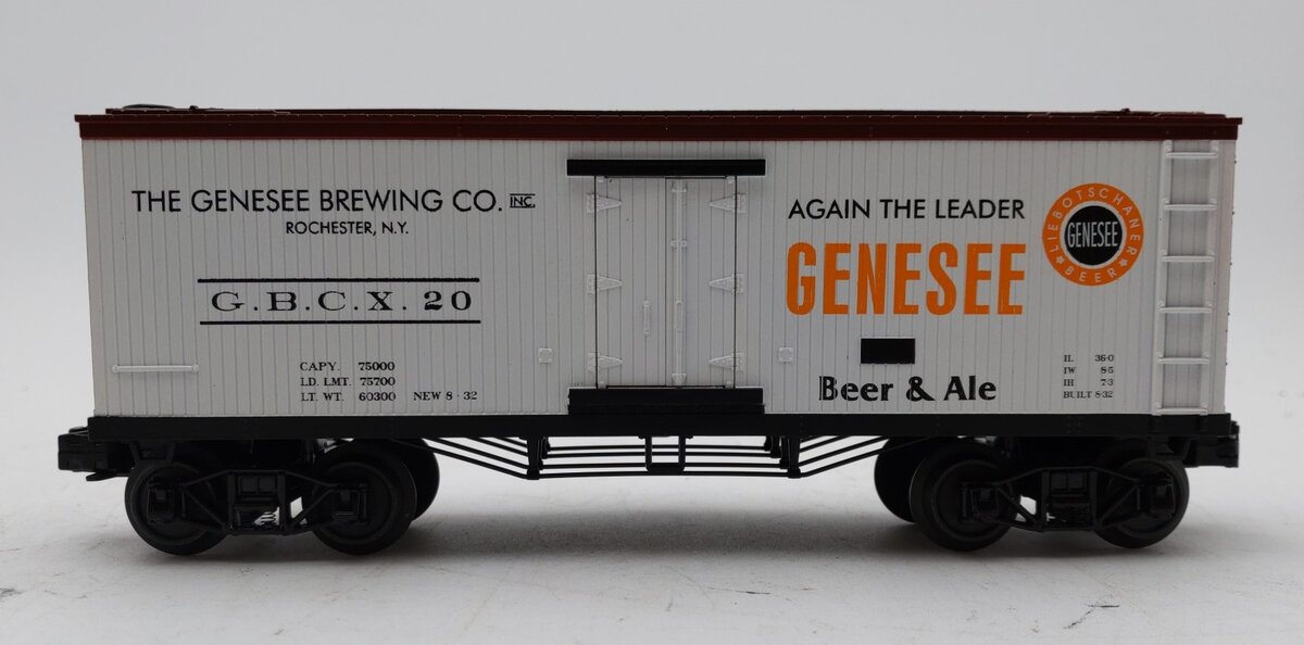 MTH 30-78211 O Genesee Beer 19th Century Reefer Car #20