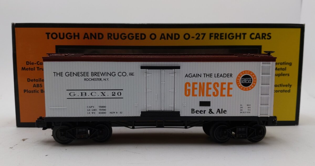 MTH 30-78211 O Genesee Beer 19th Century Reefer Car #20
