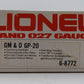 Lionel 6-8772 O Gauge Gulf Mobile & Ohio GP-20 Diesel Locomotive #8772 LN/Box