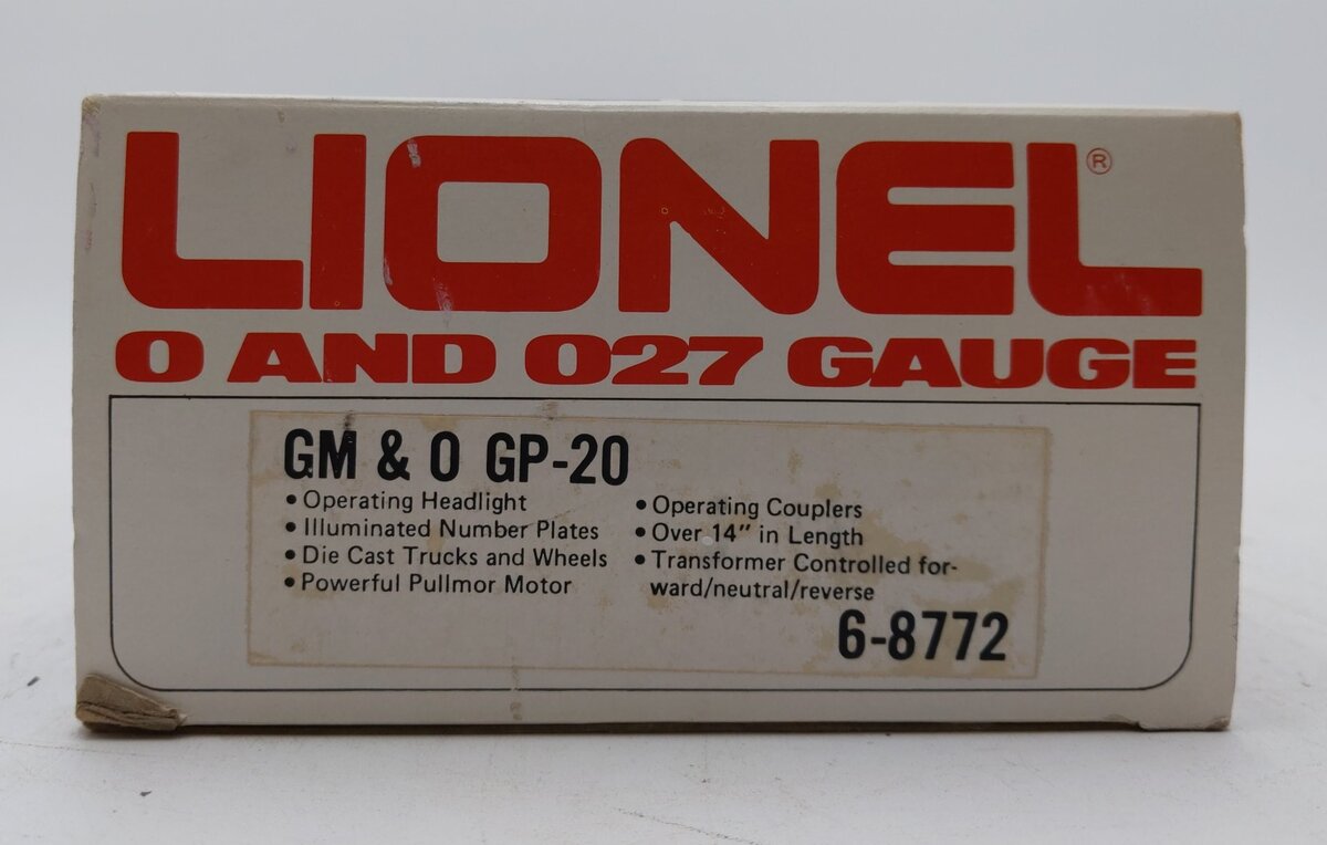 Lionel 6-8772 O Gauge Gulf Mobile & Ohio GP-20 Diesel Locomotive #8772 LN/Box