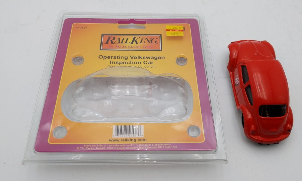 MTH 30-2537 O Gauge Red Operating Pennsylvania Volkswagen Inspection Car