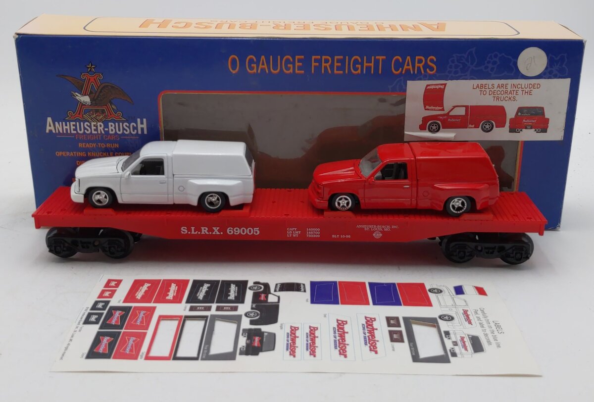 K-Line K-69005 O Gauge Anheuser-Busch Flatcar w/ Chevrolet Trucks LN/Box