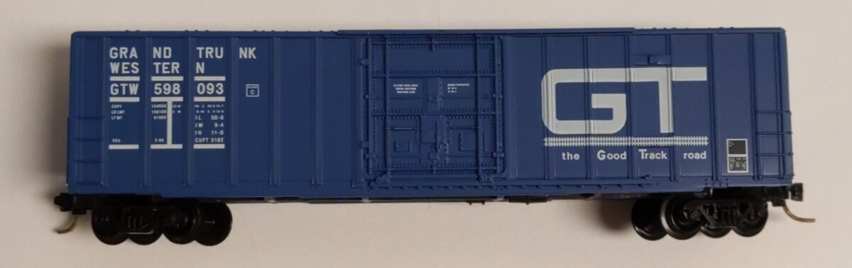 Micro-Trains 02700220 N Scale GTW 50' Plug Door Rib Side Boxcar #598093 LN/Box