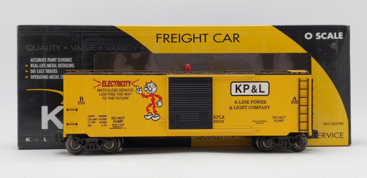 K-Line K7041-8011 Power & Light Company Operating Voltmeter Boxcar #92502 EX/Box