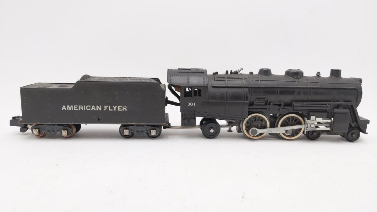 American Flyer 301 Vintage S Reading 4-4-2 Atlantic Steam Locomotive &Tender VG