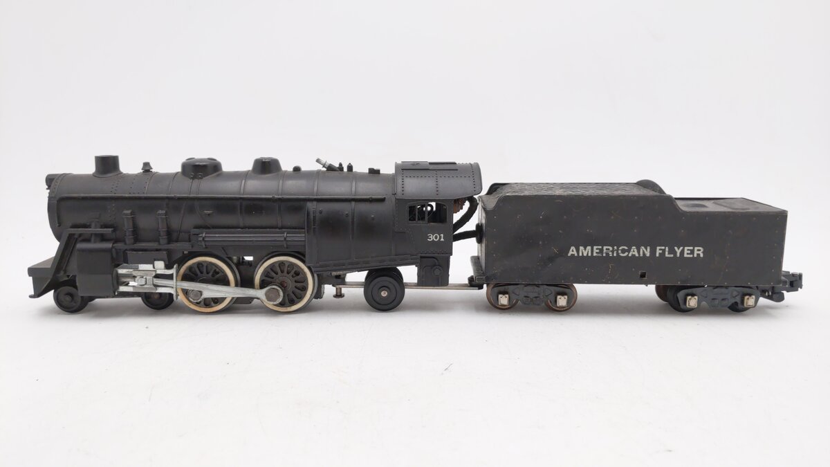 American Flyer 301 Vintage S Reading 4-4-2 Atlantic Steam Locomotive &Tender VG