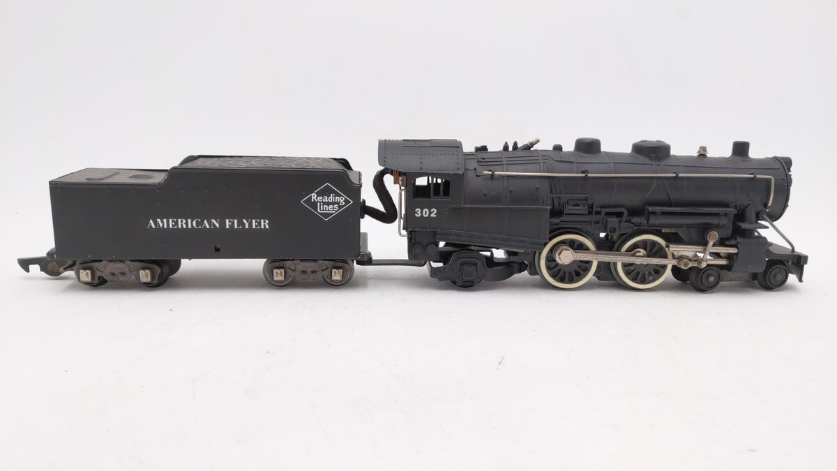 American Flyer 302 Vintage S Reading 4-4-2 Atlantic Steam Locomotive & Tender VG
