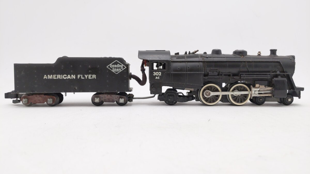American Flyer 302AC Vintage S Reading 4-4-2 Atlantic Steam Loco & Tender EX
