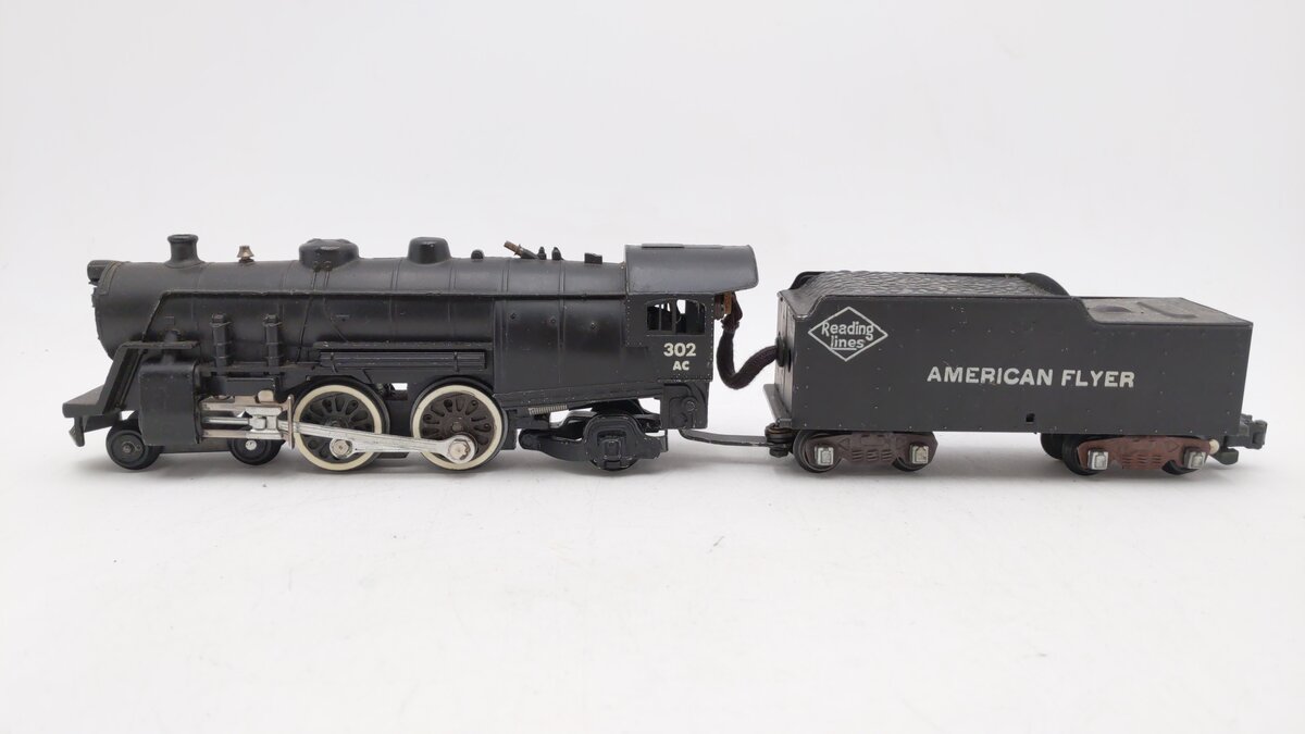 American Flyer 302AC Vintage S Reading 4-4-2 Atlantic Steam Loco & Tender EX