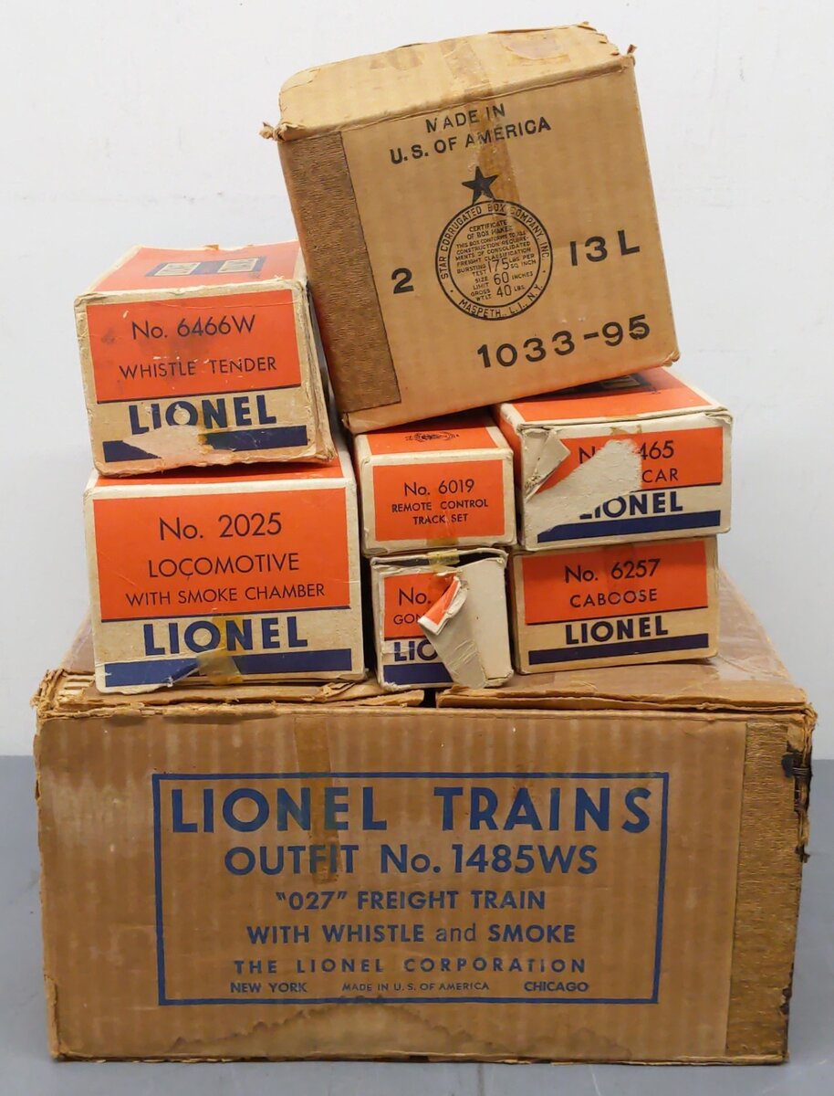 Lionel 1485WS Vintage O 2025 Steam Freight Set w/6466W,6462,6465,6257 VG/Box