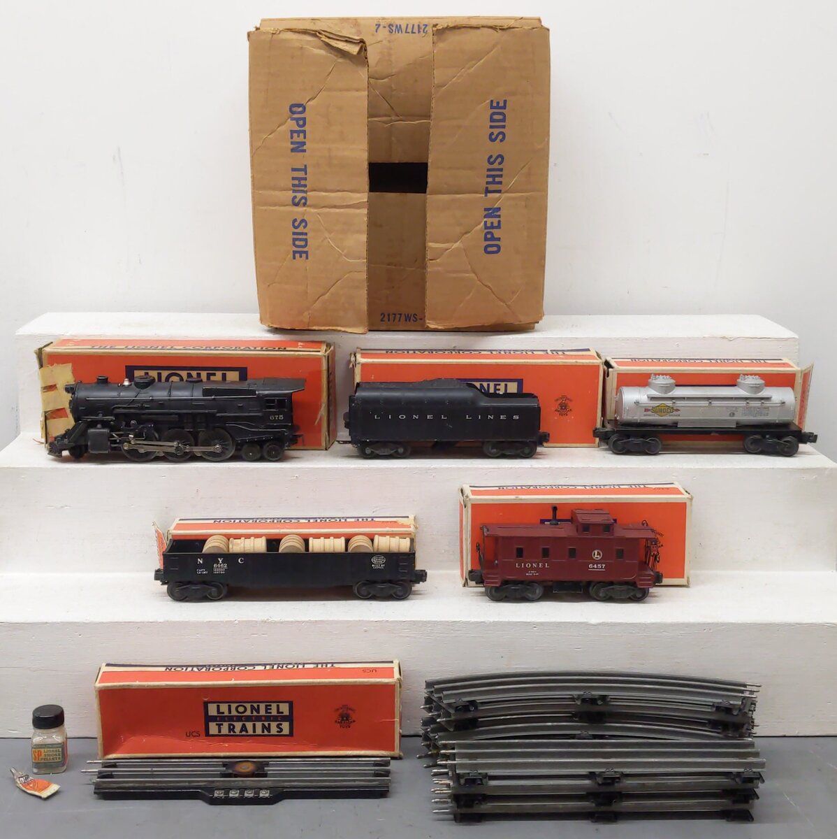 Lionel 2177WS Vintage O 675 Steam Freight Set w/2046W,6462,6465,6457 EX/Box