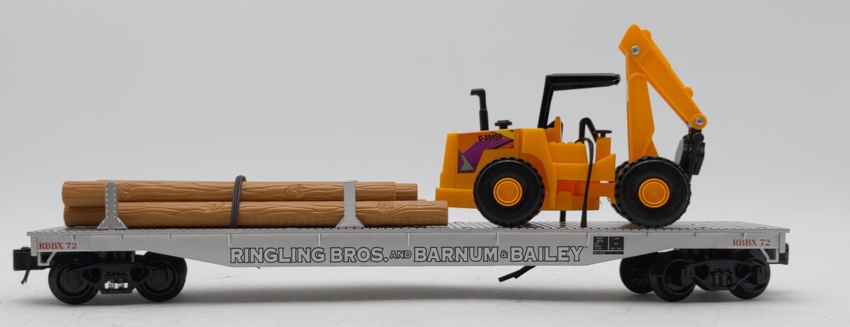 K-Line 6-21240 O Gauge Ringling Bros Circus Flatcar w/Front End Loader & Poles NIB