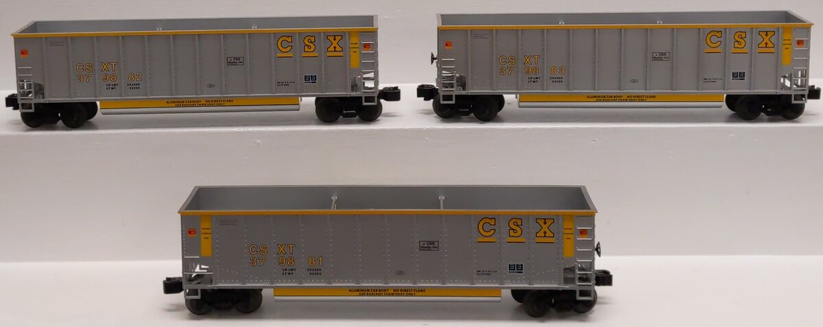 Lionel 6-17421 O Gauge CSX Rotary Bathtub Gondolas (Set of 3) LN/Box