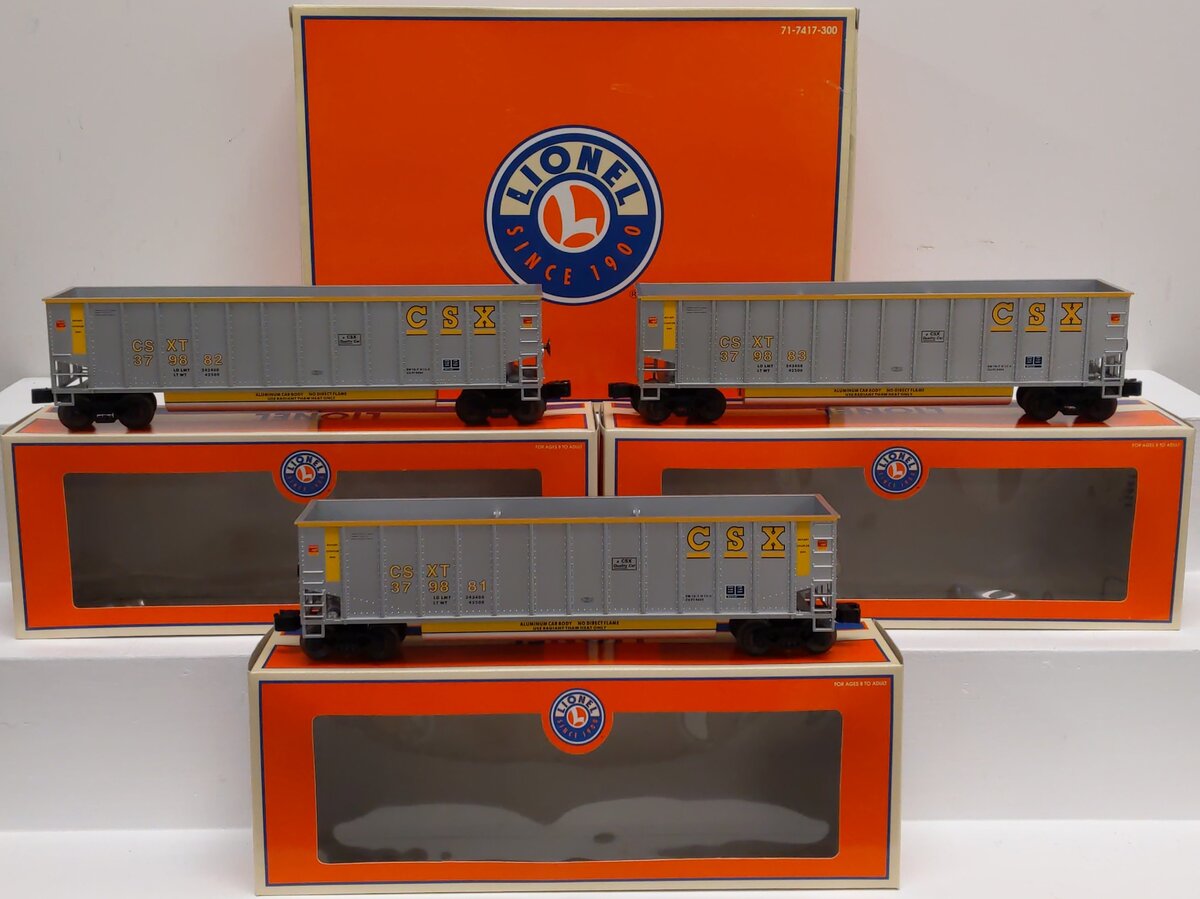 Lionel 6-17421 O Gauge CSX Rotary Bathtub Gondolas (Set of 3) LN/Box