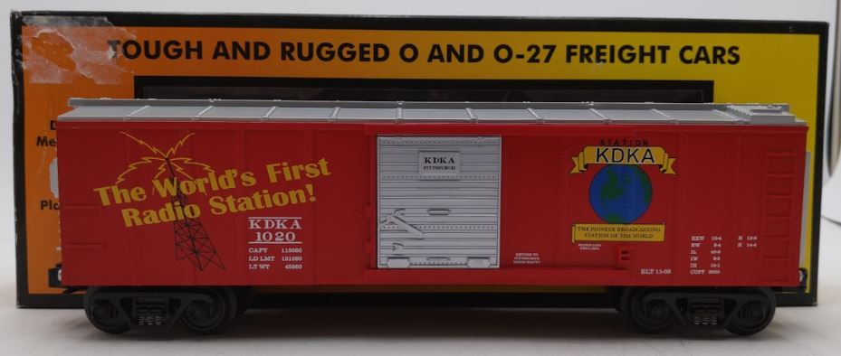 MTH 30-74089 O Gauge KDKA Original Logo Box Car #1020 LN/Box