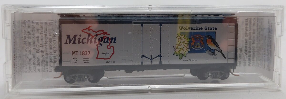 Micro-Trains 02100395 N Scale Michigan State 40' Standard Plug Door Boxcar #1837