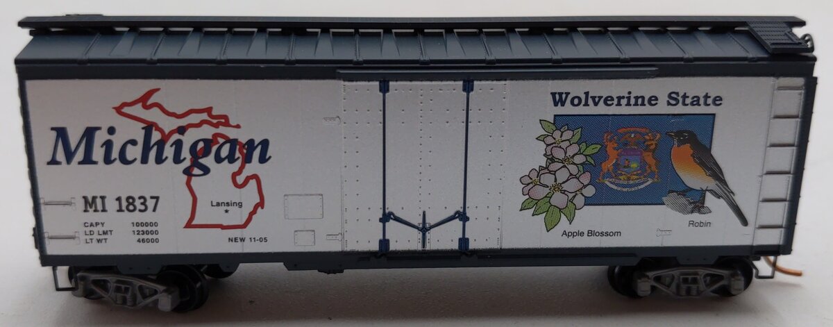 Micro-Trains 02100395 N Scale Michigan State 40' Standard Plug Door Boxcar #1837