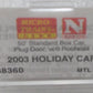 Micro-Trains 03800360 N Happy Holiday 50' Steel Plug Door Christmas Boxcar #2003