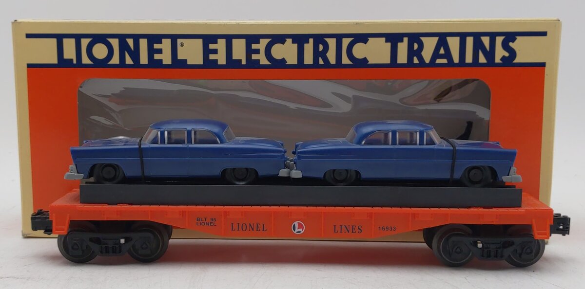 Lionel 6-16933 O Gauge Lionel Lines Flatcar with 2 Automobiles