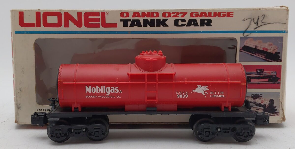 Lionel 6-9039 O Gauge Mobilgas Single Dome Tank Car NIB