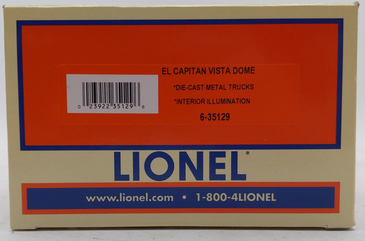 Lionel 6-35129 O Gauge Santa Fe El Capitan Vista Dome Car #3153