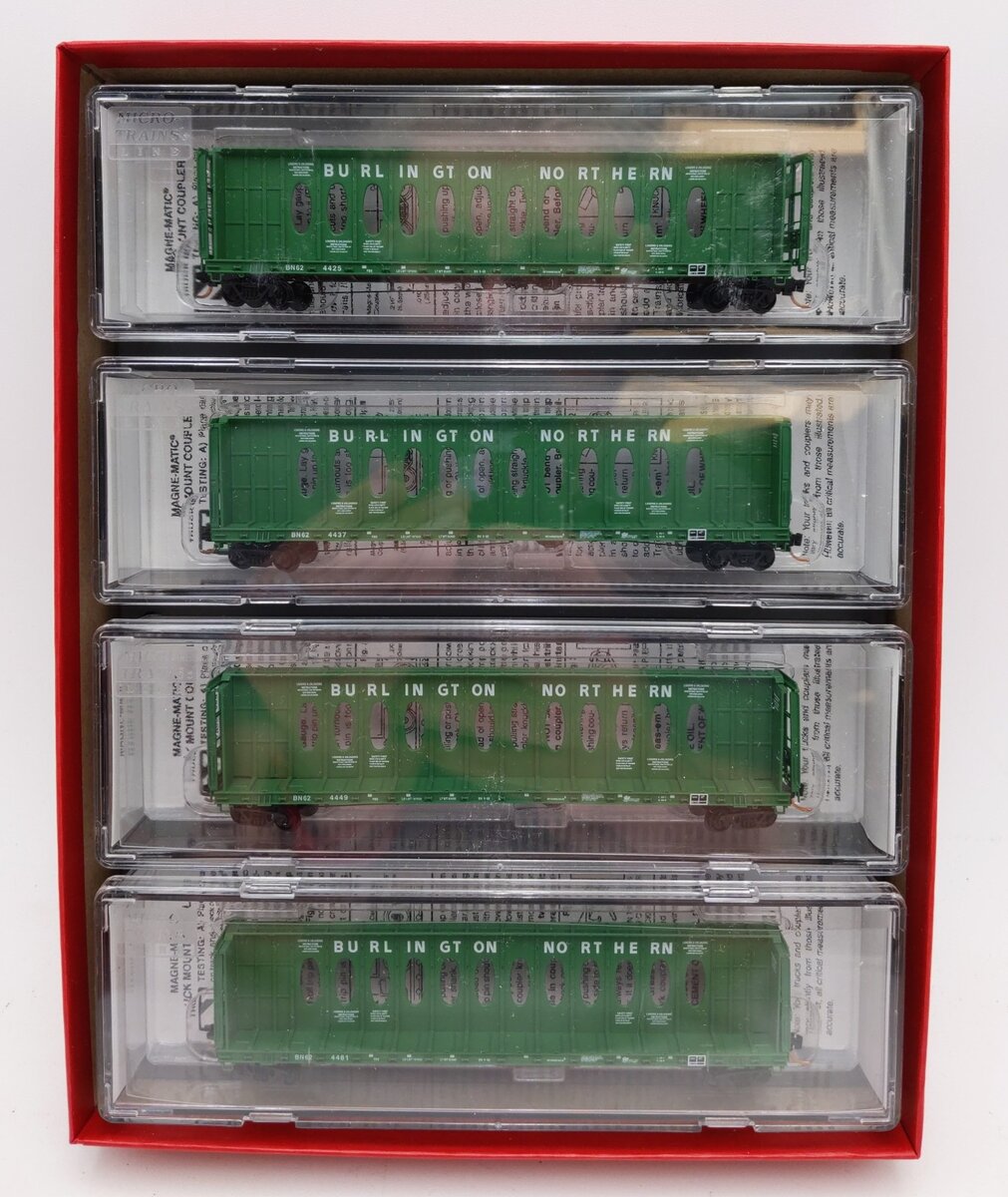 Micro-Trains 99300079 N BN 60' Centerbeam Flatcar Runner Pack (Set of 4) LN/Box