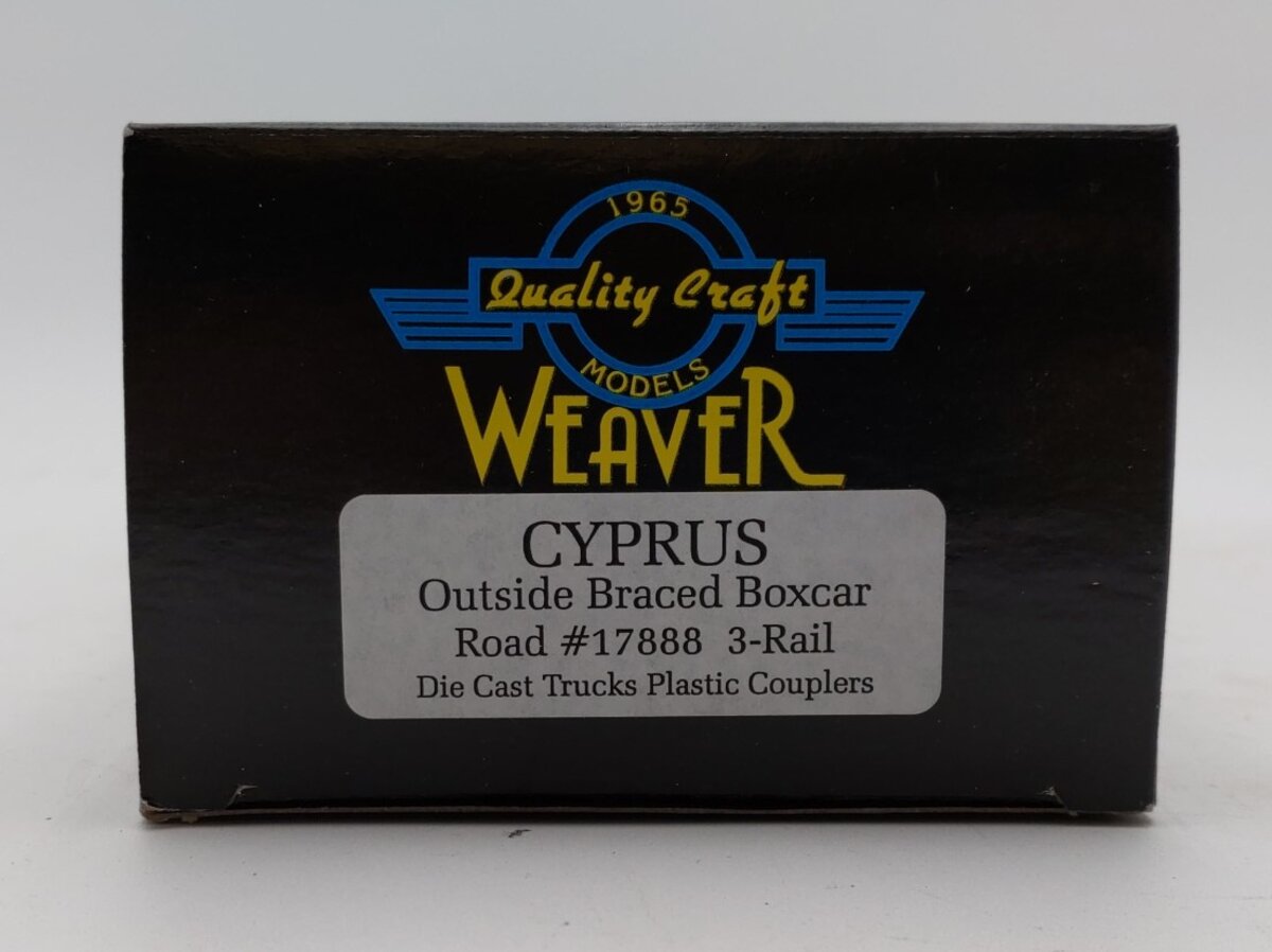 Weaver 17888 O Cyprus Outside Braced Box Car 3-Rail LN/Box