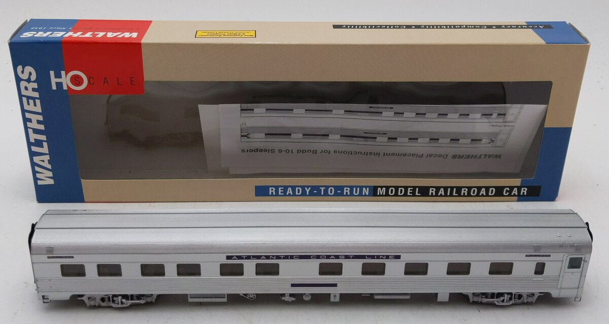Walthers 932-6350 HO Scale Atlantic Coast Line 85' Budd 10-6 Sleeper