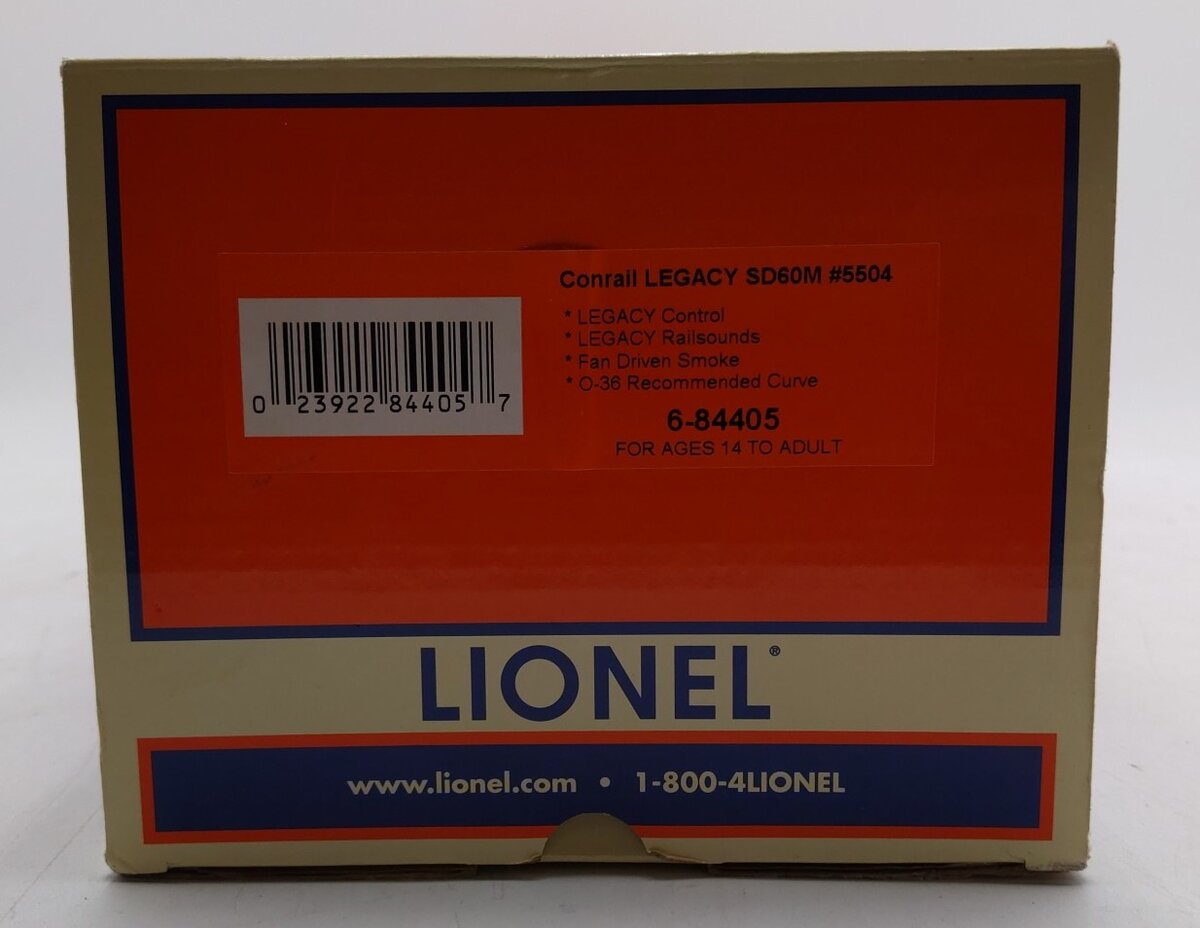 Lionel 6-84405 Conrail EMD Legacy SD60M Diesel Locomotive #5504 EX/Box