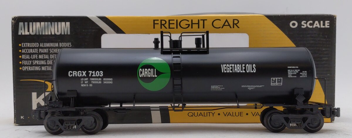 K-Line K6333-8012 Cargill Single Dome Tank Car #7103 LN/Box