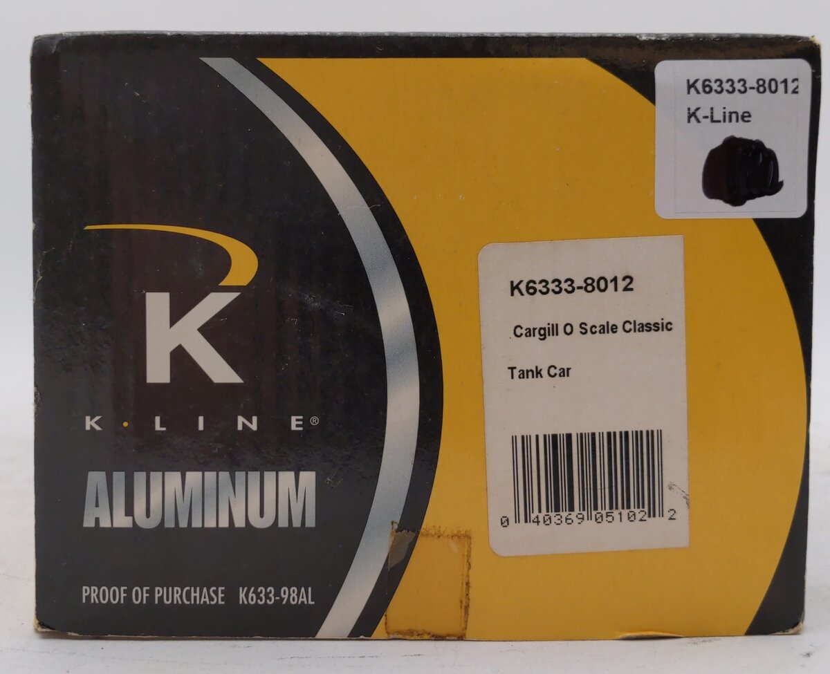 K-Line K6333-8012 Cargill Single Dome Tank Car #7103 LN/Box