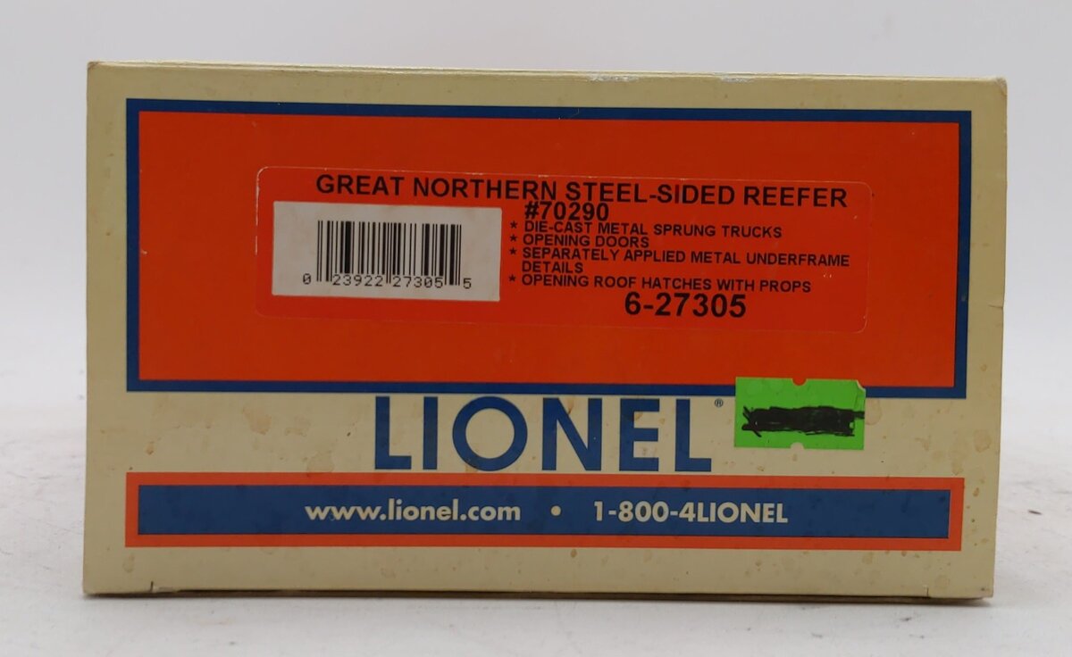 Lionel 6-27305 O Gauge Great Northern Steel-Sided Refrigerator Car #70290