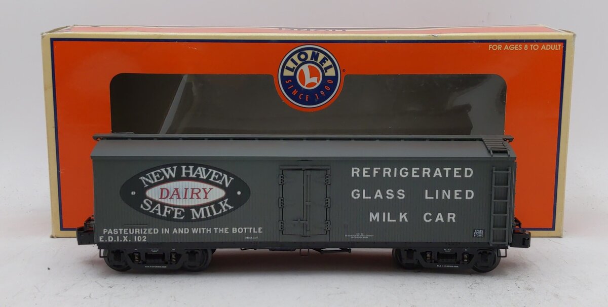 Lionel 6-17335 O Gauge New Haven Milk Refrigerator Car w/ Milk Tanks #102 NIB