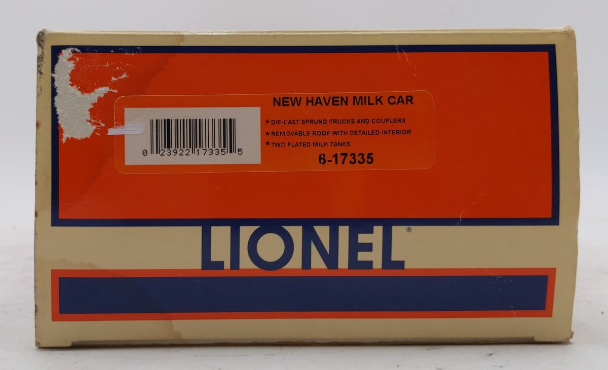 Lionel 6-17335 O Gauge New Haven Milk Refrigerator Car w/ Milk Tanks #102 NIB