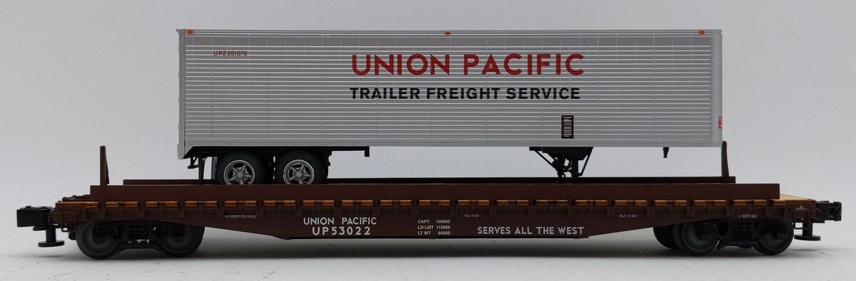 Lionel 6-84877 O Union Pacific 50' Flatcar PS-4 with 40' Trailer #53022