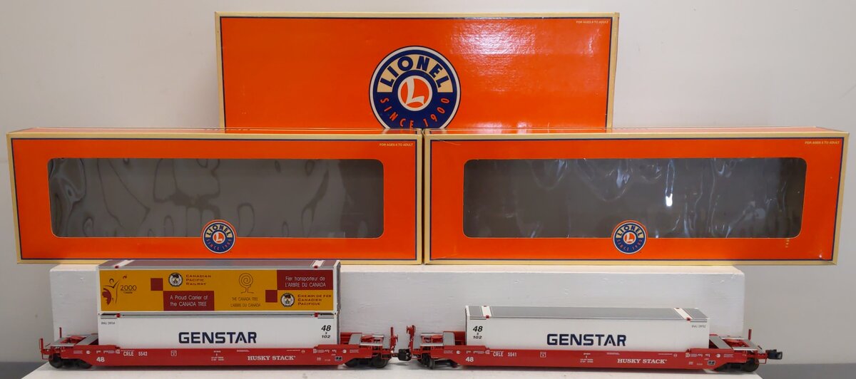 Lionel 6-21865 Coe Rail Husky Stacks with Containers #5541 & #5542 (Set of 2) VG/Box