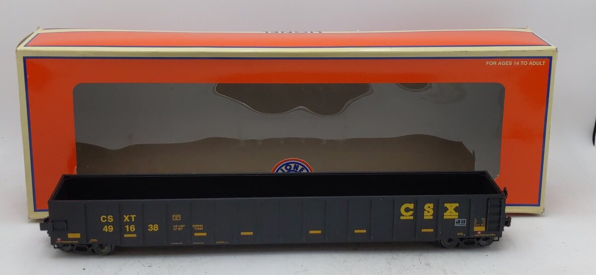 Lionel 6-84587 O CSX 65' Mill Gondola #491638