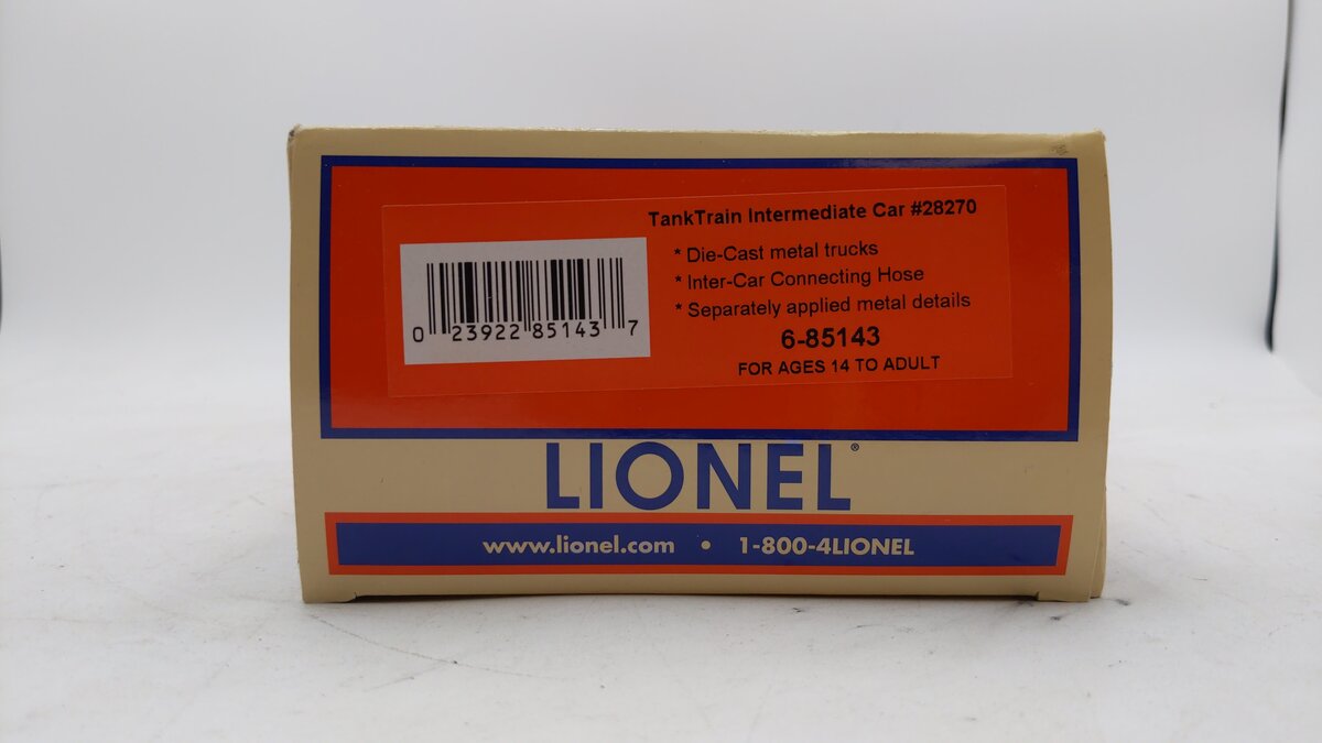 Lionel 6-85143 O Tank Train Car Simplified #28270