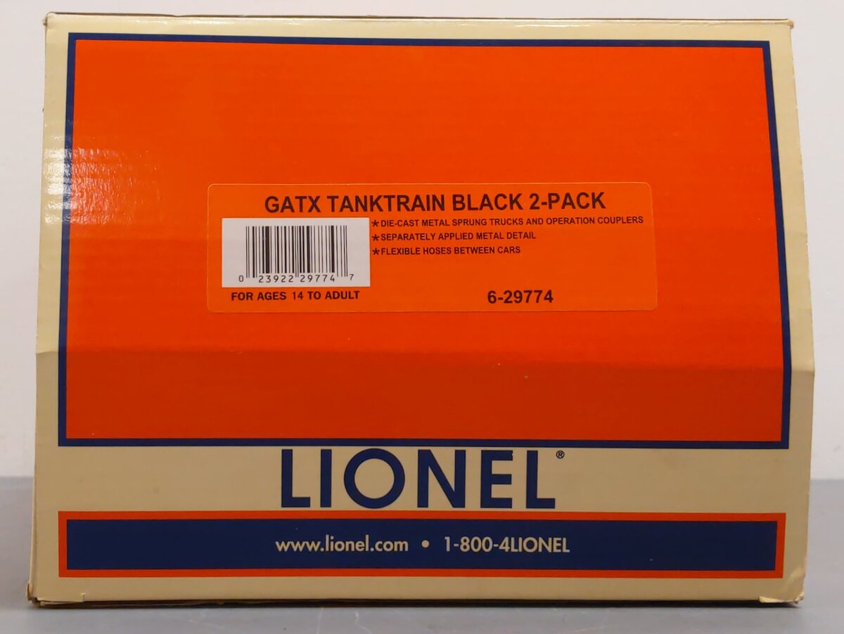 Lionel 6-29774 O GATX TankTrain Tank Car (Set of 2)