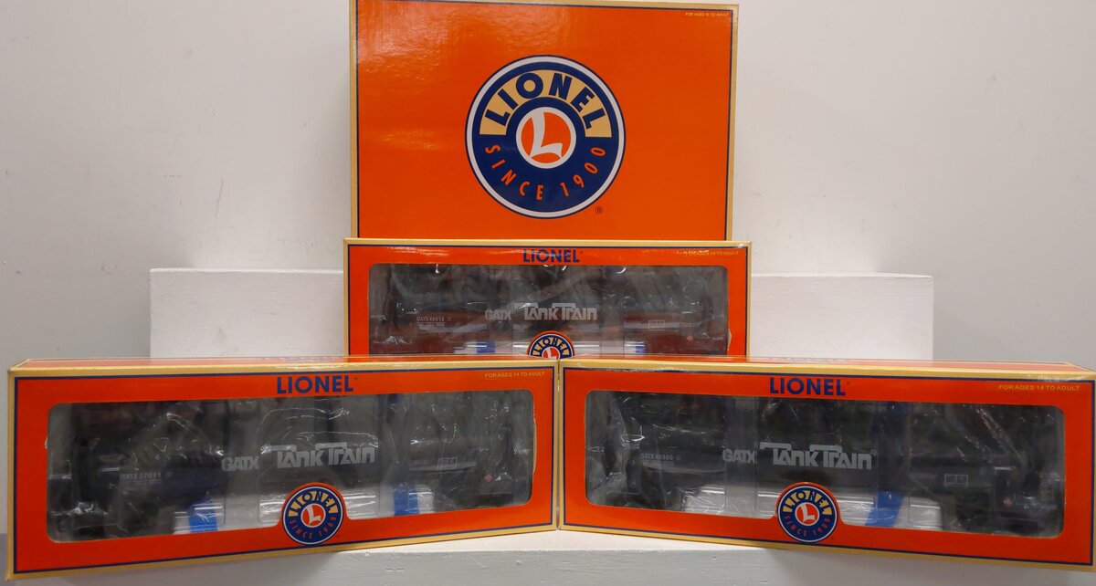 Lionel 6-17983 O Gauge GATX Tank Train Intermediate Cars (Set of 3) NIB
