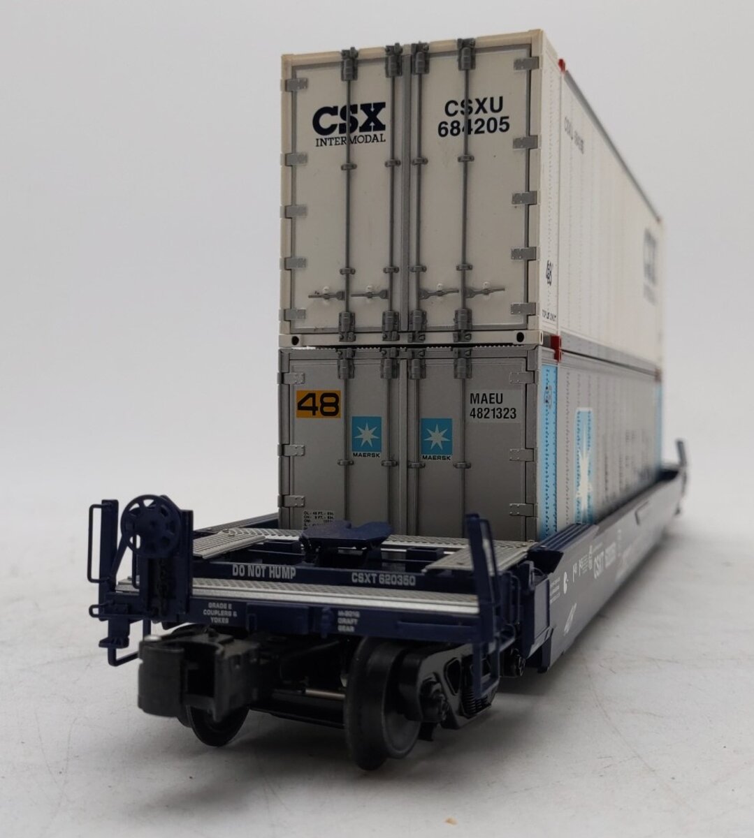 Lionel 6-17588 O CSX Husky Stack Flatcar w/ Container Load #620350 EX/Box