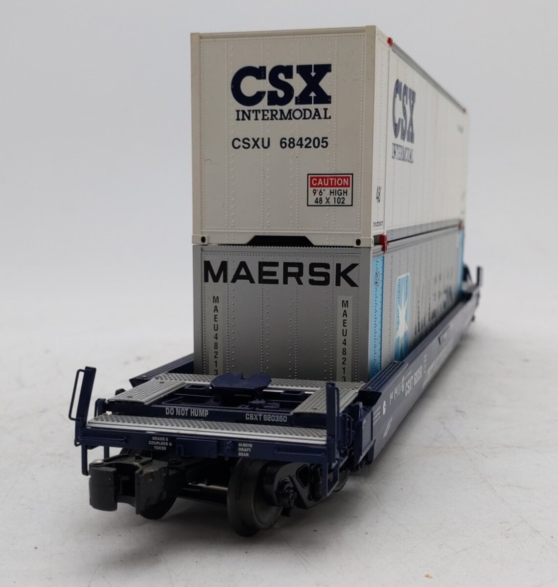Lionel 6-17588 O CSX Husky Stack Flatcar w/ Container Load #620350 EX/Box