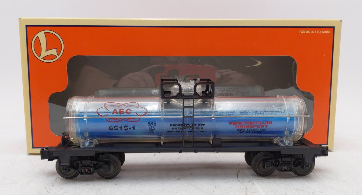Lionel 6-16153 O Gauge AEC Reactor Fluid Tank Car #6515-1 (Blue) LN/Box